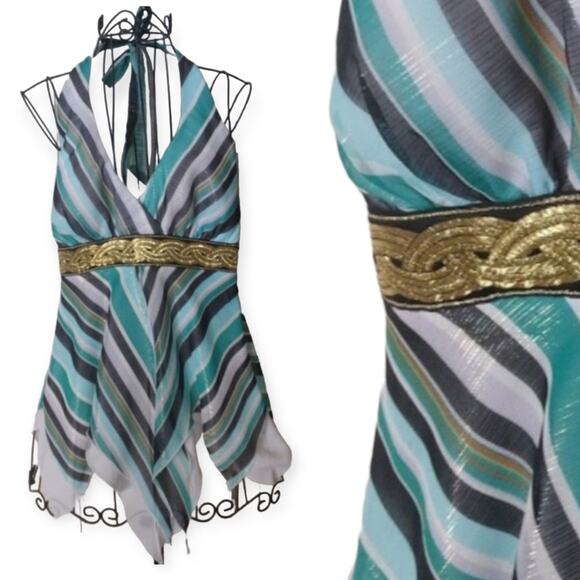NWT Cache Halter Top Size 10 Handkerchief Chiffon - Picture 1 of 6